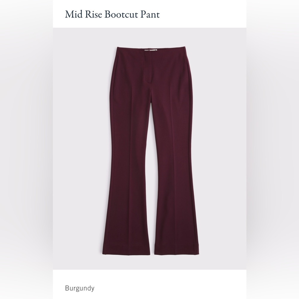 A&F Mid rise bootcut pants.